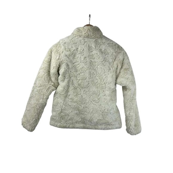 The North Face Reversible Girls Medium Teal Jacket Puffer Fuzzy Fleece Full Zip - Picture 2 of 16